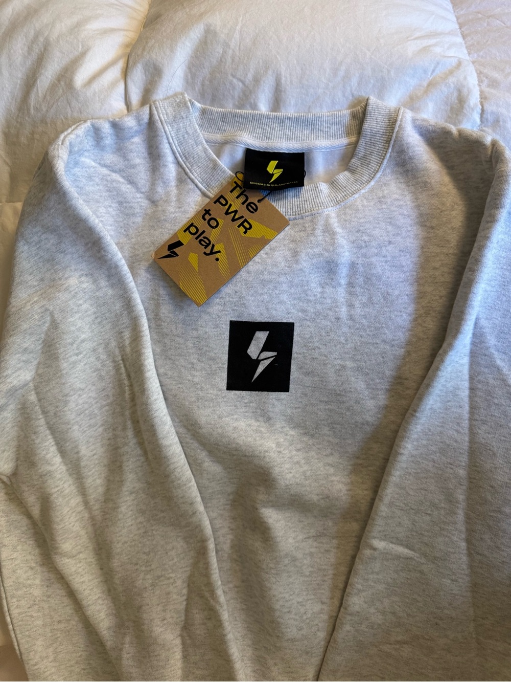 For all gamers! PWR Crewneck Sweater - Light Gray